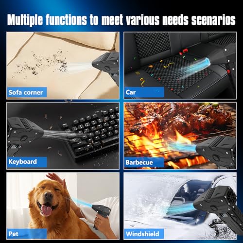 Compressed Air Duster, Electric air duster-4-Gear Adjustable Dust Blower for Computer, Keyboard, Outdoor, House and Car, Powerful Dust Cleaner for Keyboard