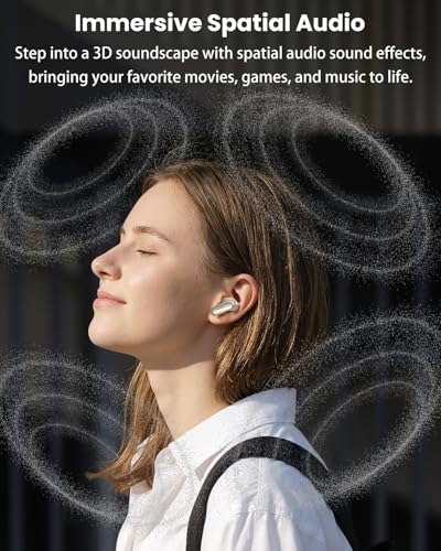 TOZO NC20 Pro Active Noise Cancelling Wireless Earbuds, Smart LCD Screen | LDAC Hi-Res Audio, Stereo Bass, 6 Mics AI Call Ear Buds, 80H Playtime, IPX8 Waterproof, 32 EQ via App, Wireless Charging - color: Titanium Gold