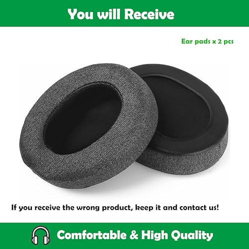 Breathable Fabric Earpads Replacement for Creative Sound BlasterX H6 7.1 USB Gaming Headset Ear Cushions