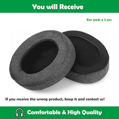 Breathable Fabric Earpads Replacement for Creative Sound BlasterX H6 7.1 USB Gaming Headset Ear Cushions