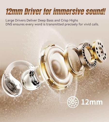 King Lucky i121 Open Ear Clip On Earbuds Wireless Bluetooth Ear Clip Headphones with Mic,Noise Cancelling, Waterproof IPX4,For Small Ears,Perfect for Running,Sports,Glasses Wearers (05-Pearl White) - color: 05-Pearl White