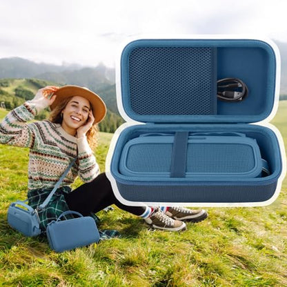 co2CREA Hard and Silicone Travel Case for Bose SoundLink Flex 2/1,Blue Dusk | 2nd Gen Compatibility, Dual-Layer Protection, EVA Hard Shell, Silicone Cover, Adjustable Shoulder Strap, Aluminum Carabiner - color: Blue Dusk Case