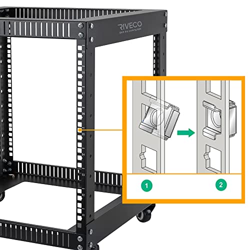 RIVECO 12U Desktop Rack for Audio & Network Devices + RIVECO Rack Screws