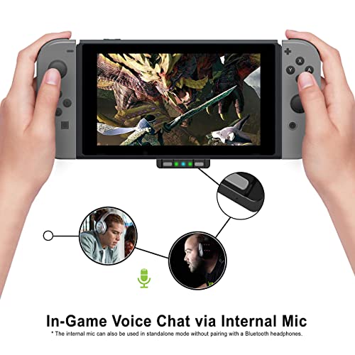 Bluetooth Audio Adapter with USB-C, Built-in mic, for Nintendo Switch, PS4, PS5, PC, Supports Headphones mic, aptX Low Latency, Dual Headphones, in-Game Voice Chat Monster Hunter Theme - color: Grey & Grey