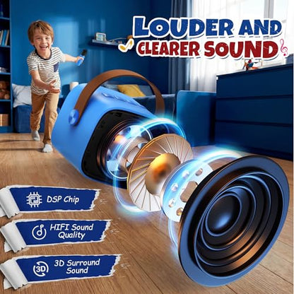 YLL Mini Karaoke Machine for Kids Adults, Portable Bluetooth Speaker with 2 Wireless Microphones, Birthday Gifts Toys for Girls Boys Ages 3, 4, 5, 6, 7, 8, 9,10,11,12+ Years Old Toddler (Royal-Blue) - color: Royal-Blue