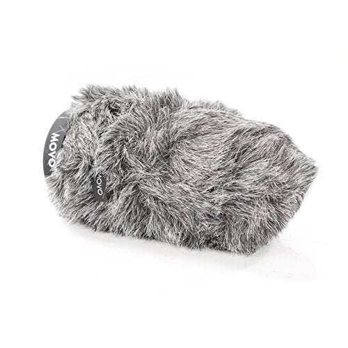 Movo WS-G140 Furry Rigid Windscreen for Microphones, 18-23mm Diameter | Dark Gray, Up to 6.3" Long - size: 6.3"
