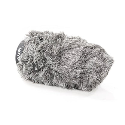 Movo WS-G140 Furry Rigid Windscreen for Microphones, 18-23mm Diameter | Dark Gray, Up to 6.3" Long - size: 6.3"