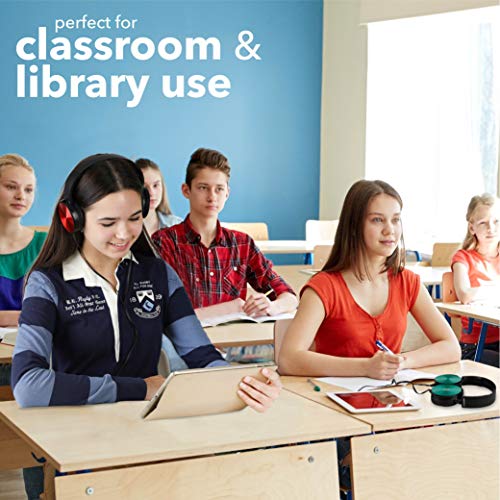 Sonitum Classroom Headphones-Bulk 25-Pack, Student On Ear Comfy Swivel Earphones for Library, School, Airplane, Kids-for Online Learning and Travel, HQ Stereo Sound 3.5mm Jack (Black Set) - color: 25-Pack Black