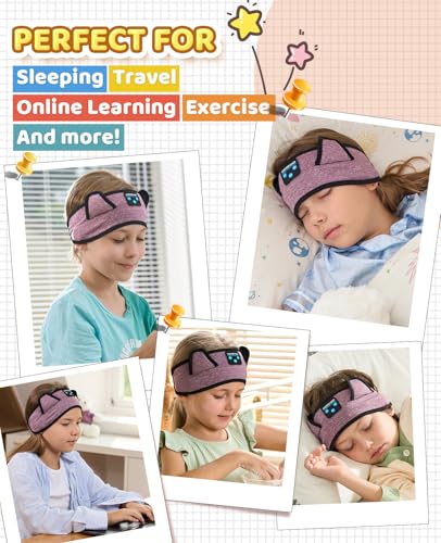 Kids Headphones, Bluetooth Headband Earphones for Children,Baby,Toddlers.Kids Headband Headphones for Home,Plane & Car Travel Accessories with Wired Playback 3.5 MM Jack, Wireless & Wired Palyback - color: CrystalPurple
