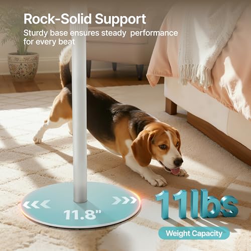 26.9"-42" Speaker Stands Pair Compatible with Sonos Era 100 and 300, 1 Pack | Height-Adjustable from 26.9"-42", Cable Management, 11lbs Capacity, White, 1 Pack - size: 1 Pack