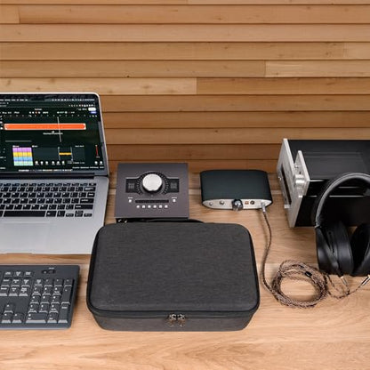 GEEKRIA Audio Interface Carrying Case, Compatible with Universal Audio Apollo Twin X DUO/Twin X QUAD/Twin X DUO Gen 2/ Twin X QUAD Gen 2, EVA Hard Shell Travel Bag (Dark Gray)