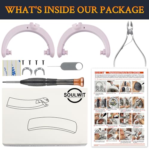 SOULWIT Headband Hinge Swivel Rotation Joint Pivot Replacement Parts for Sony WH-CH720N(WHCH720N) Noise Canceling Wireless Headphone, Plastic Hanger Bracket Attachment Accessories - Pink - color: Pink