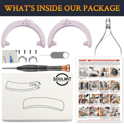 SOULWIT Headband Hinge Swivel Rotation Joint Pivot Replacement Parts for Sony WH-CH720N(WHCH720N) Noise Canceling Wireless Headphone, Plastic Hanger Bracket Attachment Accessories - Pink - color: Pink