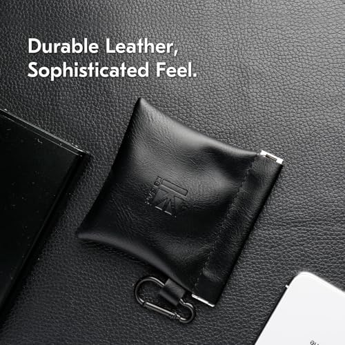 2 Pack Portable Carrying Storage Case, Earphone Storage Case Bag for IEM,in Ears,Earbuds,Travel Bag Leather Jewelry Pouch,Kbear BP01 Plus Suitable for KZ ZS10 Pro/ZS10 PRO X/AS24/Castor (Black, 2PACK)