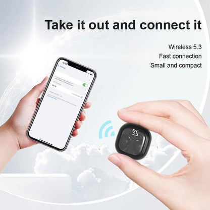 Smallest Invisible Sleep Earbuds Bluetooth 5.3 for Side Sleepers Small Ears | Tiny discreet earbuds with LED Display & ENC Noise Cancelling, ultra lightweight for overnight sleep & small ear canals - color: Black