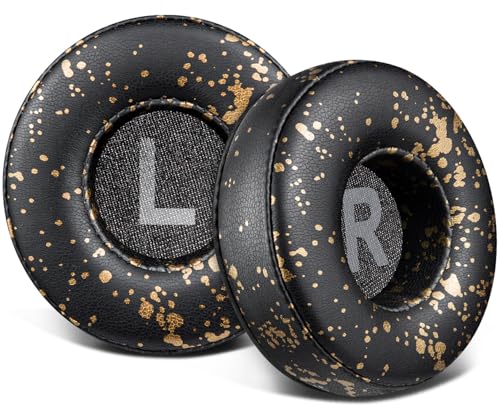 SOULWIT Earpads Replacement for JBL Tune 450BT/Tune 460BT/Tune 500BT/Tune 510BT/Tune 520BT/Tune 530BT/JR 300BT/JR 310BT/E40BT/Junior 320BT, Ear Pads Cushions with Soft Protein Leather - Black Gold - color: Black Gold