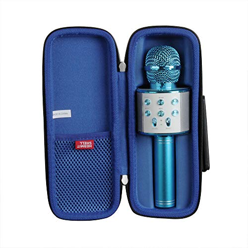 Hermitshell Hard Travel Case for BONAOK/BlueFire/Amazmic/Move2Play Wireless Bluetooth Karaoke Microphone 3-in-1 Portable Handheld Karaoke Mic Speaker Machine (Black+Blue)