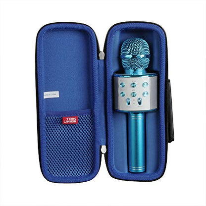 Hermitshell Hard Travel Case for BONAOK/BlueFire/Amazmic/Move2Play Wireless Bluetooth Karaoke Microphone 3-in-1 Portable Handheld Karaoke Mic Speaker Machine (Black+Blue)