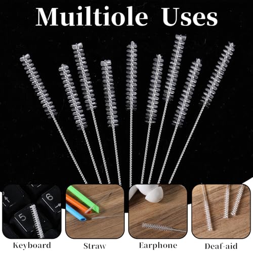 ElevateTech Hearing Aid Cleaning Tools, 10 Pcs Hearing Aid Vent Tube Cleaning Brush Professional Tube Clean Tool Accessories and Supplies for Earbuds Headphones Small Holes or Pipes Cleaner