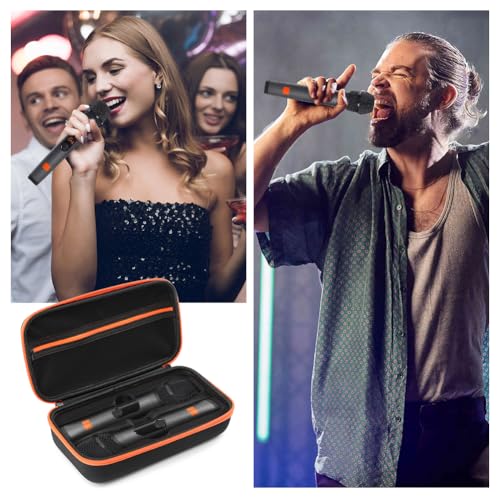Wireless Microphone Case Compatible with JB-L Wireless Two Microphone System, Dual Wireles-s Mic Storage Portable Mic Box for Rechargeable Battery Receivers Adapter(COLOR:A)