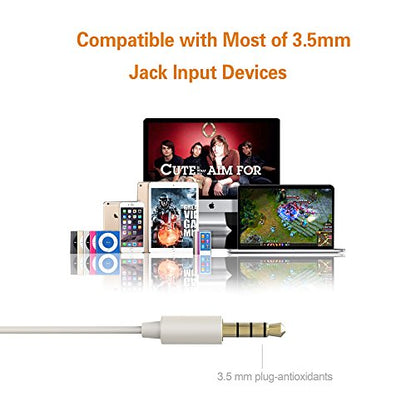 MAXROCK Unique Total Soft Silicon Sleeping Headphones Earplugs Earbuds with Mic for Cellphones, Tablets and 3.5 mm Jack Plug (White) - color: White