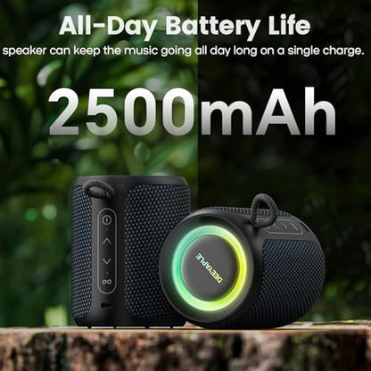 Bluetooth Speaker Wireless,IP67 Waterproof & Dustproof Portable Speaker with Lights,15W Loud Stereo Sound, 2500mAh Battery All Day Playtime, TWS Pairing, BT5.3, Home/Party/Outdoor/Beach (Blue Black) - color: Blue Black