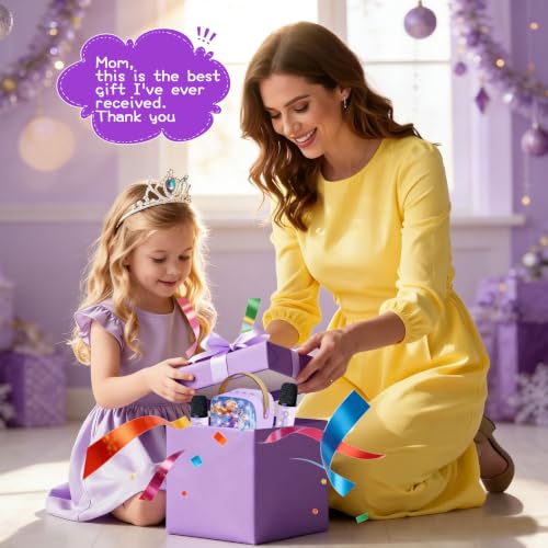 Mini Karaoke Machine for Kids with LED Lights & Fun Voice Effects | Portable Bluetooth Speaker with 2 Wireless Mics,Girls Birthday Gifts Toys for Ages 3-12 Years Old,Family Party Singing & Play - color: Purple