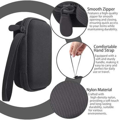 for JBL Go 5/4/3 Ultra Portable Speaker Hard Travel Case, Black | Protective Storage Bag with Mesh Pocket & Hand Strap, Shockproof EVA Carrying Box, Soft Lining - color: Black Case