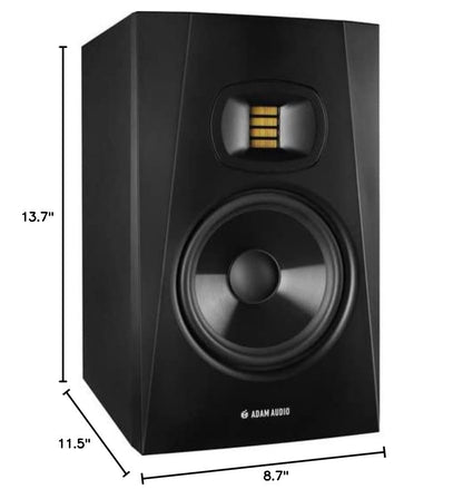 Adam Audio T7V Studio Monitor (Pair) with Frameworks GFW-ISOPAD-MD Isolation Pads, XLR Cables and Hosa Technology STX-105M Interconnect Cables - color: with Iso Pads + Cables