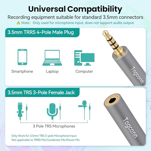 3.5mm TRS to TRRS/TRRS to TRS Audio Adapter 2 Pack - color: 3.5mm TRS to TRRS / TRRS to TRS, size: 2 Pack