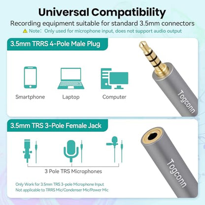 3.5mm TRS to TRRS/TRRS to TRS Audio Adapter 2 Pack - color: 3.5mm TRS to TRRS / TRRS to TRS, size: 2 Pack
