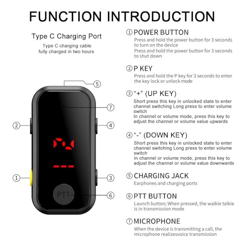 Super Mini Walkie Talkies Pro, 6 Pack Two Way Radio with Earpieces | Waterproof Communication Device for Adults, Outdoor Activities, Hiking, Baseball, Restaurant Use - color: 6pcs