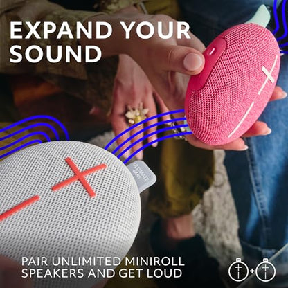 Ultimate Ears MINIROLL Waterproof Bluetooth Speaker - Revive Grey | Balanced bass, dustproof, 131 ft (40 m) range - color: Grey