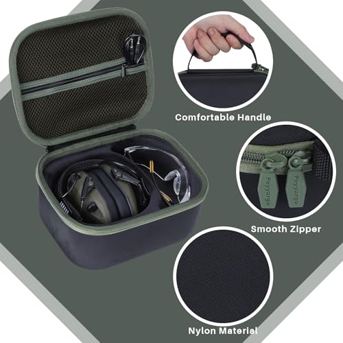 Storage Case Compatible with Walker's Razor Slim Shooting Hearing Protection Electronic Earmuffs - color: Black + Military Green