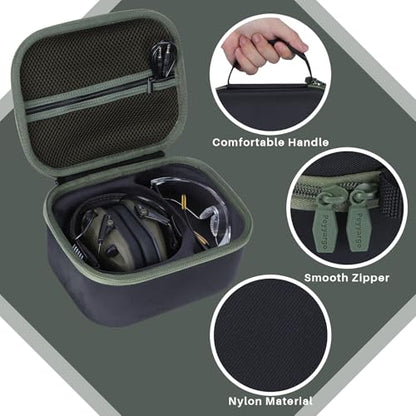 Storage Case Compatible with Walker's Razor Slim Shooting Hearing Protection Electronic Earmuffs - color: Black + Military Green