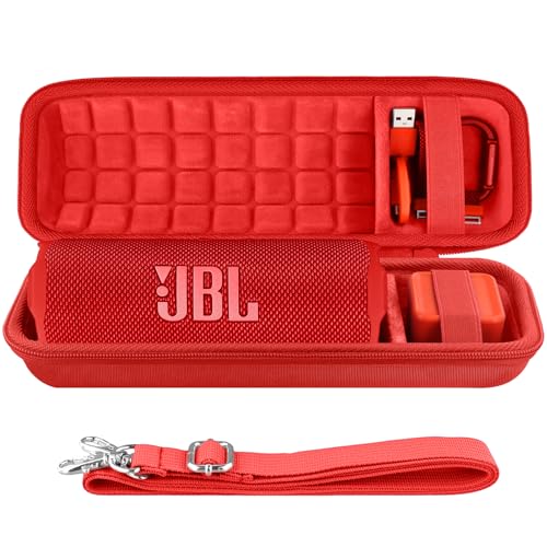 co2CREA Hard Travel Case for JBL Flip 7/6/5/4 Speaker, Red - color: Red Case
