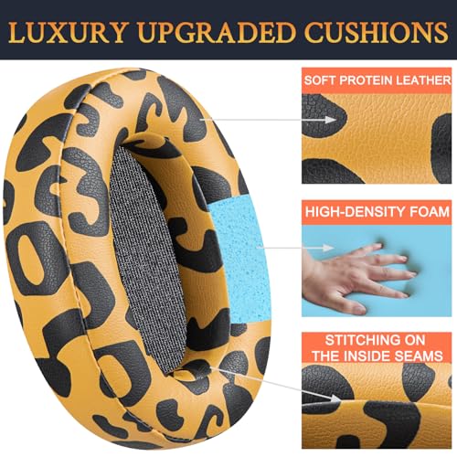 SOULWIT Earpads for Sony WH-XB900N/WH-CH710N/WH-CH720N/WH-RF400/MDR-RF895RK Headphones, Ear Pads Cushions with Soft Protein Leather, High Density Foam - Tiger Stripes - color: Tiger Stripes