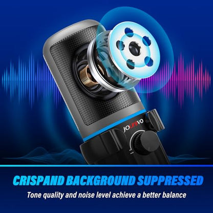 USB Microphone for PC, Computer Microphone for Gaming and Podcast, Gaming Mic with Noise Cancellation(JV908)