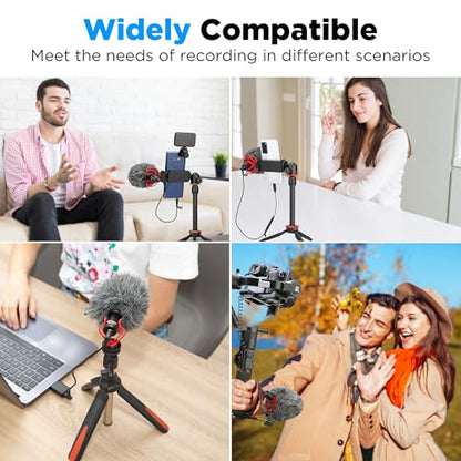 BOYA by-MM1 On-Camera Shotgun Microphone for iPhone, Android Smartphones, DSLR Cameras Camcorders - Battery-Free Video Mic for Vlog Podcast Streaming Recording