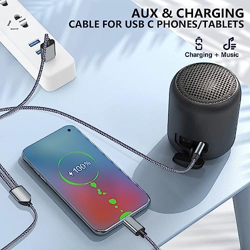 USB C to 3.5mm Aux Cable with Charger, 2 in 1 USB C to 3.5mm Car Stereo Aux Cable Headset Cable with PD 18W Charging Compatible with iPhone 17/16/16e/15 Pro Max/Air, Galaxy S25/S24/S23, Pixel 9/8/7/6 - color: Zebra
