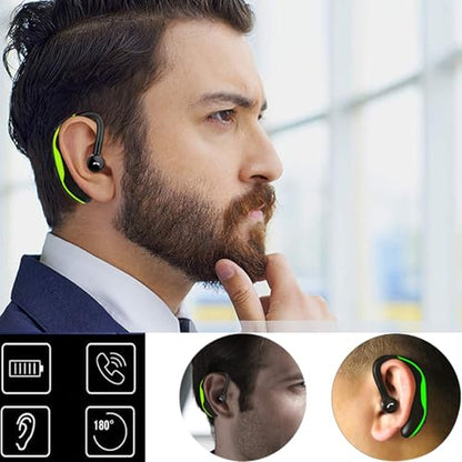 Wireless Earpiece Wireless Headphone Handsfree Call Headset Noise Cancelling Earbud Long Talk Time Earphone Compatible with Smart Cell Phones Car Driver Trucker Business Office Men Women (Green) - color: Green