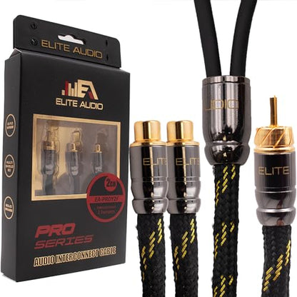Pro Series 1.5 ft. 100% OFC Copper RCA Cable Y-Adapter - Single Male to Dual Female RCA - Enhanced Sound, Reduced Interference & Versatile Compatibility (Model: EA-PROY2F)