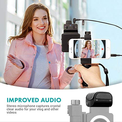 Movo SmartCine Complete Smartphone Video Rig with Built-in Stereo Microphone, LED Light, Wide-Angle and Fisheye Lenses - Youtuber Kit Compatible with iPhone/Android Phones - YouTube, Tik Tok Equipment