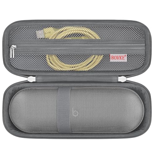 BOVKE Carrying Case Compatible with Beats Pill x Kim Kardashian - Wireless Bluetooth Speaker, Beats Pill Portable Speaker Holder Bag with Extra Mesh Pocket for Charging Cables, Gray - color: Gray
