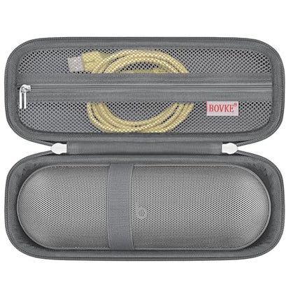 BOVKE Carrying Case Compatible with Beats Pill x Kim Kardashian - Wireless Bluetooth Speaker, Beats Pill Portable Speaker Holder Bag with Extra Mesh Pocket for Charging Cables, Gray - color: Gray