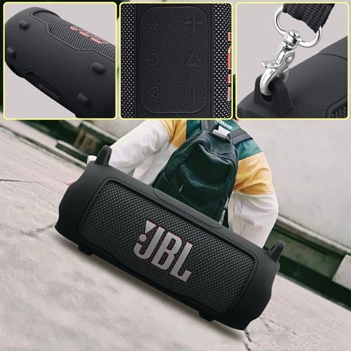 Silicone Cover for JBL Flip 7 Portable Bluetooth Speaker | Scratch-resistant, Unhindered Sound, Silicone Construction, Portable Carrying Silicone Cover, Black Silicone Cover - color: Black Cover
