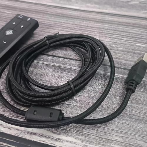 External Stereo Sound Card USB to 3.5mm Headphone Microphone Jacks for Cloud2 7.1 Headsets Stereo Sound Adapters Remote Control for Headset