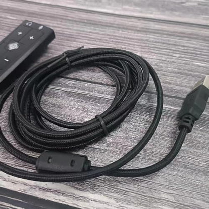 External Stereo Sound Card USB to 3.5mm Headphone Microphone Jacks for Cloud2 7.1 Headsets Stereo Sound Adapters Remote Control for Headset