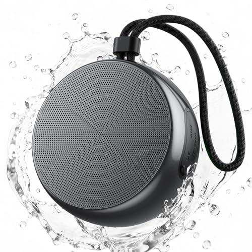 Shower Speaker Bluetooth Waterproof, IP67 Waterproof Portable Wireless Speaker with Metal Body, Bluetooth 5.4, Rich Bass, RGB Lights, Support TF Card/AUX for Bathroom, Travel, Outdoor Gift