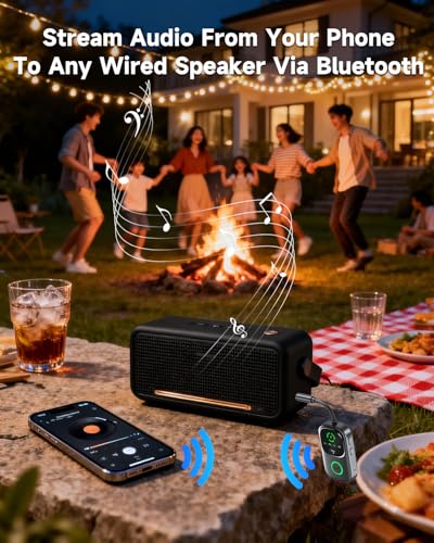 LED Display 2 in 1 Bluetooth 6.0 Transmitter Receiver 3.5mm AUX Jack RCA Wireless Audio Adapter Dongle for Airpods Headphones TV Airplane Flight Car Speaker Home Stereo, Dual Pairing & Handsfree Call - color: Black AUX Standard